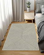 Latte&Fog 3x5 Entryway Rug Indoor, Boho Non Slip Low Pile Throw Carpet - Image 2