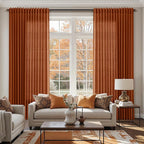 Nanspring Rust Linen Curtains 102 Inches Long - Image 6