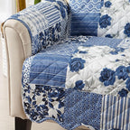 Great Bay Home Reversible Patchwork Loveseat Cover - Image 4