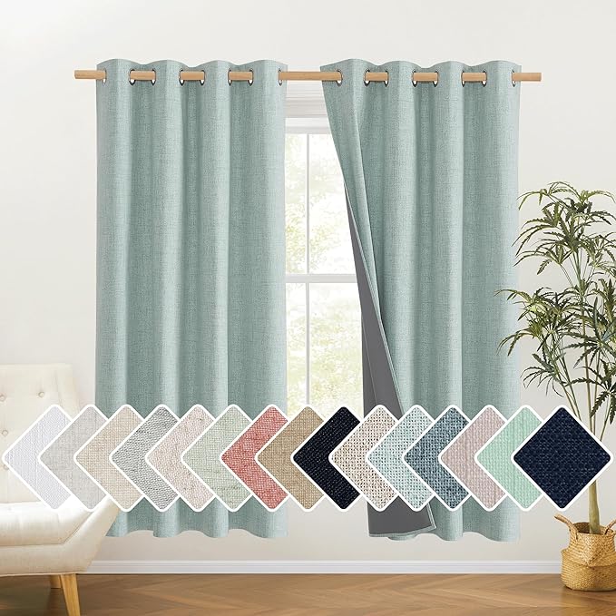 NICETOWN 100% Absolutely Blackout Linen Curtains by NICETOWN