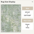 10x14 Area Rugs for Living Room, Non Slip Machine Washable Vintage Rugs - Image 5