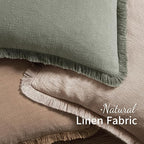 MIULEE Decorative Throw Pillow Covers Neutral Linen Fringe Throw Pillows Set of - Image 5