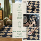 Lahome Checkered Easy Jute 3x5 Entryway Front Porch Rug, Black Diamond Indoor Outdoor Patio Layering Rug, Washable Farmhouse Neutral Non Slip Non Shedding Door Carpet for Backyard Blacony