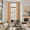 Nanspring Camel Linen Curtains for Living Room Extra Long 126 Inches Long Back by Nanspring