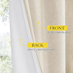 NICETOWN 100% Blackout Linen Texture Curtains 80" Long, Thermal Insulated Full - Image 5