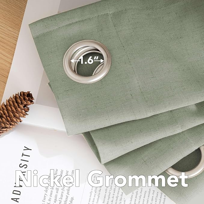 H.VERSAILTEX Living Room Linen Curtains Nickel Grommet Curtains Energy Saving - Image 5