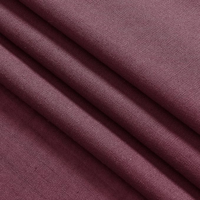 Nanspring Burgundy Linen Curtains 84 Inch Length 2 Panels Set - Image 7