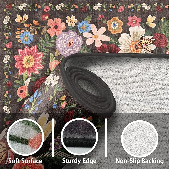 Rug for Hallways Kitchen Rug 2'6" x 14', Non Slip Washable Rugs - Image 3
