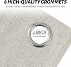 Yakamok Oatmeal Linen Curtains 100% Blackout 96 Inches Long, Room Darkening - Image 4