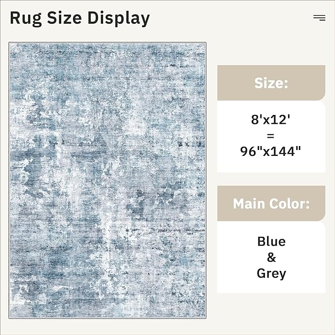Washable Area Rug 8x12, Large Soft Rugs - Image 5