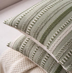 Cethom Boho Throw Pillow Covers 18x18 Inch Set of 2, Farmhouse Decorative Couch Pillow Cases, Green Accent Pillows of Bed, Sofa Bedroom Living Room Home Decor Cushion Cover