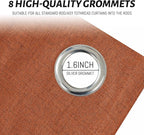 Yakamok Burnt Orange Linen Curtains 100% Blackout 90 Inches Long, Room - Image 4