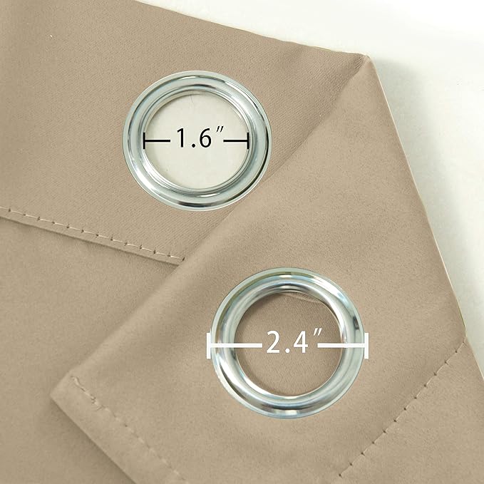 LEMOMO Beige Thermal Blackout Curtains/52 x 54 Inch/Set of 2 Panels Room - Image 6