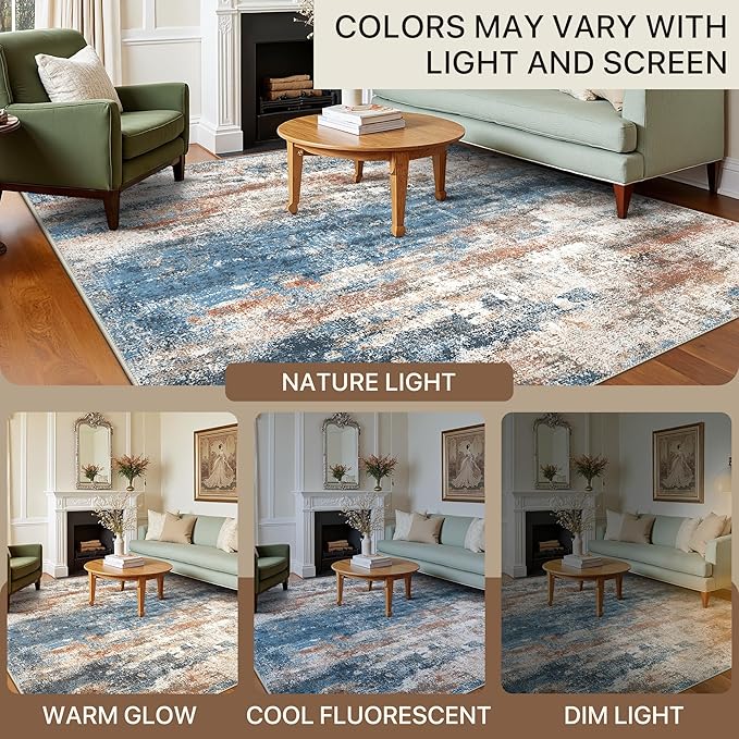 Area Rugs 6x9 for Living Room Bedroom, Modern Abstract Machine Washable Rug - Image 6