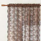 YJ YANJUN Vintage Lace Curtains 54 Inch Length-Brown Kitchen Curtains - Image 2