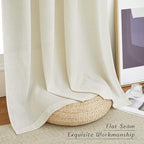 NICETOWN Thick Linen Curtains Extra Long 120 inch Length, Rustic Grommet - Image 7