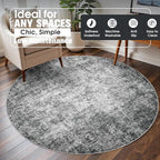 Round Rug 5ft Circle Rug Washable: Carpet Small Circular Area Rug - Image 3