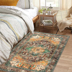 Yamaziot Washable Area Rug, 4x6 Non-Slip Boho Vintage Living Room Bedroom Rug - Image 6