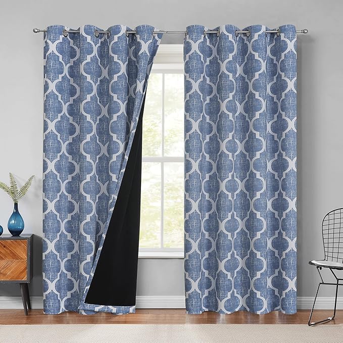 Beauoop 100% Blackout Curtains 108 Inches Long 2 Panels by Beauoop