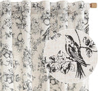 jinchan Linen Floral Curtains for Living Room 84 Inch Length Black Printed - Image 8