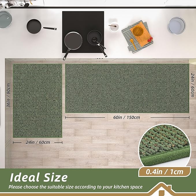 BEQHAUSE Kitchen Rugs and Mats 2PCS, Non-Slip Kitchen Mats - Image 2
