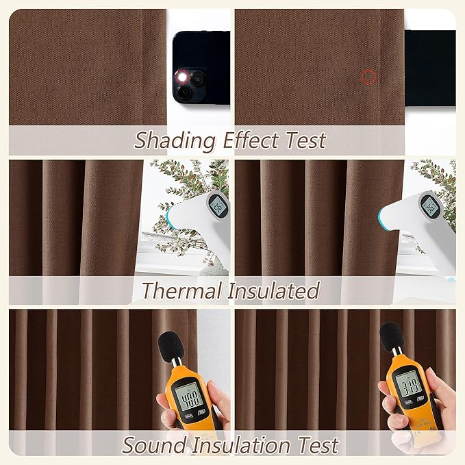 Guken 100% Blackout Curtains 120 Inch Length 2 Panels Set - Image 5
