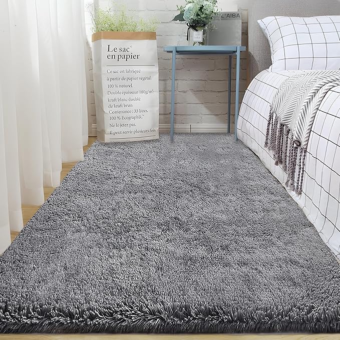 2x6 Runner Rug for Bedroom: Fluffy Shag Soft Washable Rugs Small Fuzzy Plush - Image 5