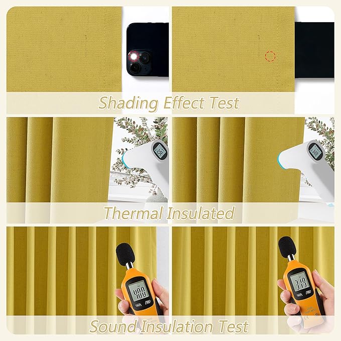Guken 100% Blackout Curtains 96 Inch Length 2 Panels Set - Image 6