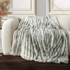 Ultra Soft Cozy Faux Fur Throw Blanket, Fuzzy Plush Thick Fur Blanket, Oversize by blunique