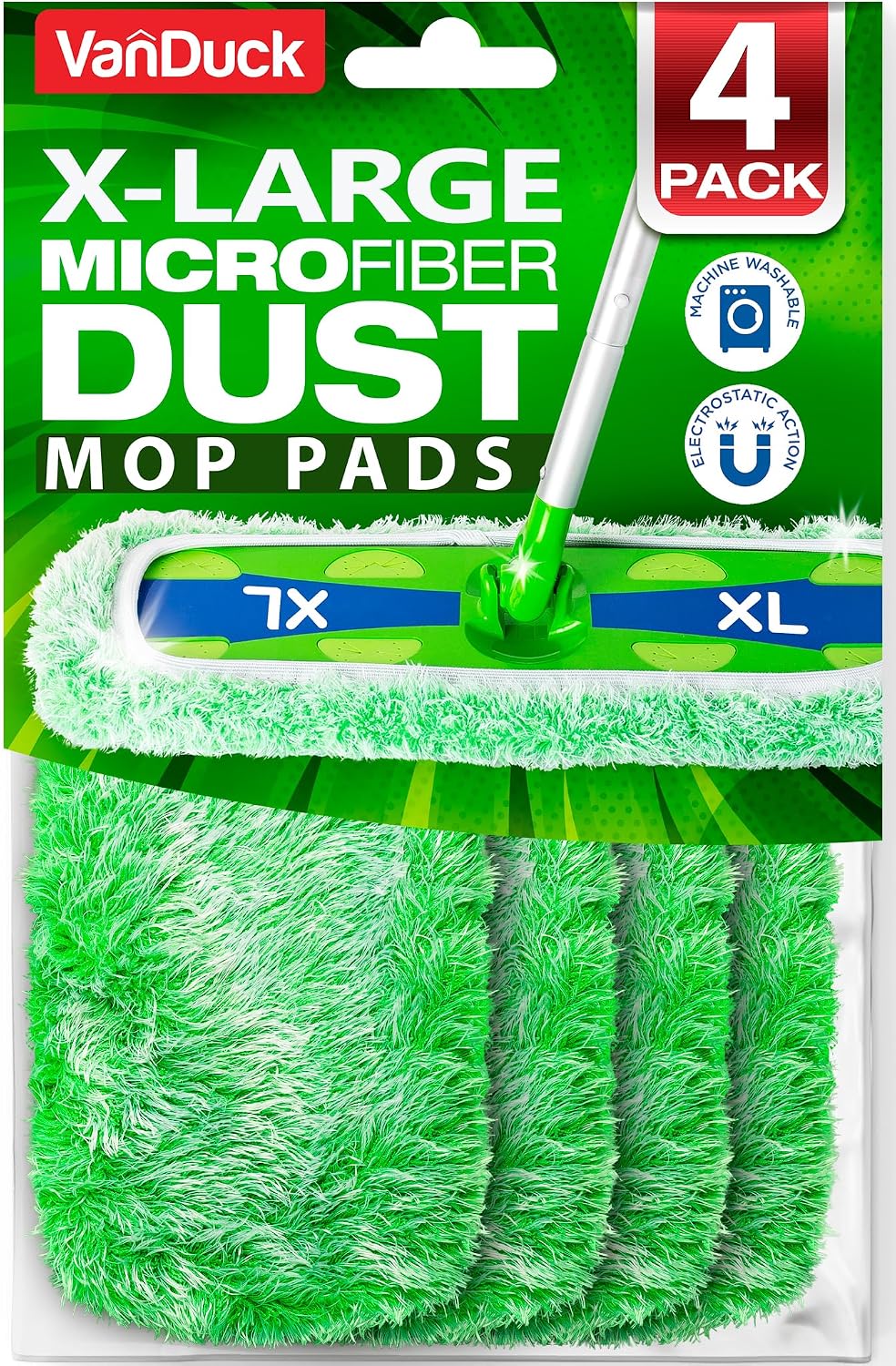 VanDuck Reusable Cotton Mop Pads Compatible with Swiffer Sweeper XL, 4 Pack