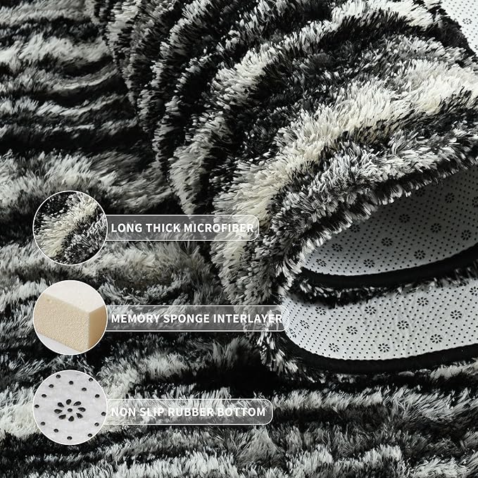 Tepook Fluffy Large Rugs for Living Room, Shag Area Rug 6x9 Soft Carpet for - Image 5