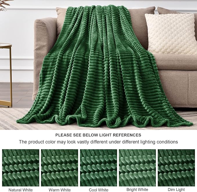 BEDELITE Fleece Blanket King Size – 3D Ribbed Jacquard Soft and Warm Decorative - Image 7
