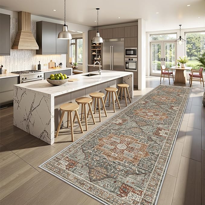 Runner Rug 2x10, Ultra-Thin Kitchen Rugs Non Slip Washable Rugs by Restydon