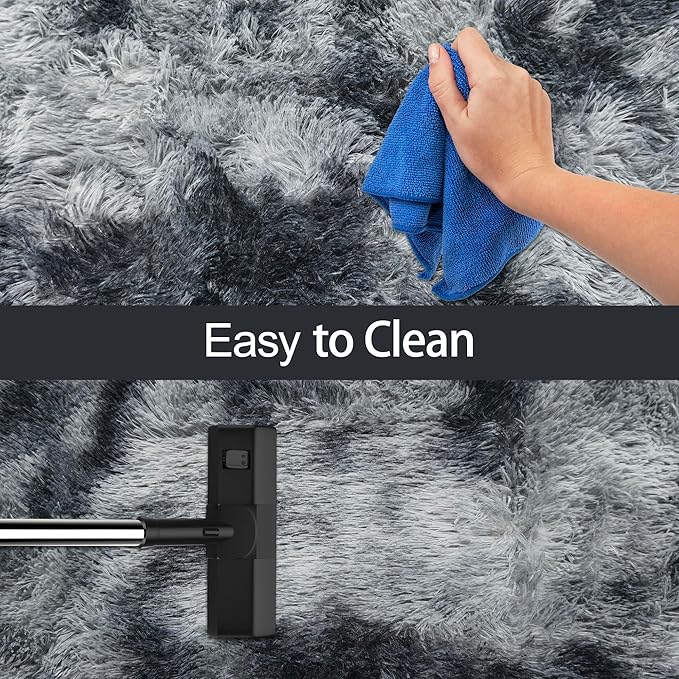 Tie-Dyed Dark Grey 3x10 Machine Washable Runner Rugs - Image 7