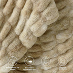 Ultra Soft Cozy Faux Fur Throw Blanket, Fuzzy Plush Thick Bubble Blanket - Image 5
