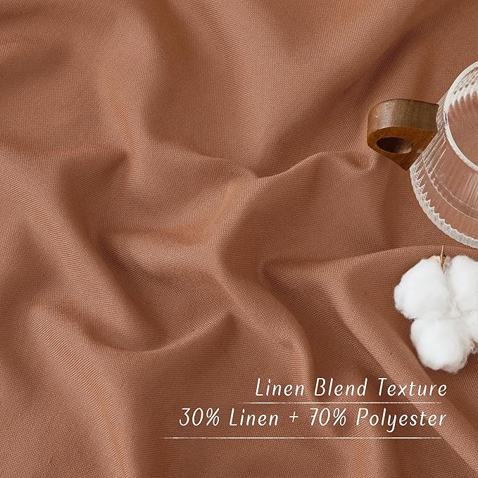 NICETOWN Caramel Linen Curtains - Image 6
