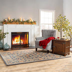 Plow & Hearth Scrollwork, 37" W X 30" H, Metal Fireplace Screen with Magnetic Hinged Doors, Spark Guard Cover, Stand Alone Wrought Iron Panel Fire Place Cover