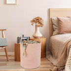 XUANGUO Cotton Rope Laundry Basket Hamper for Clothes, coral pink