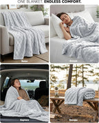 Utopia Bedding Cool Grey Checkered Fleece Twin Blanket - Image 4
