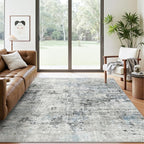 6x9 Abstract Area Rugs for Living Room 6 x 9 Washable Non Slip Low Pile Gray - Image 2