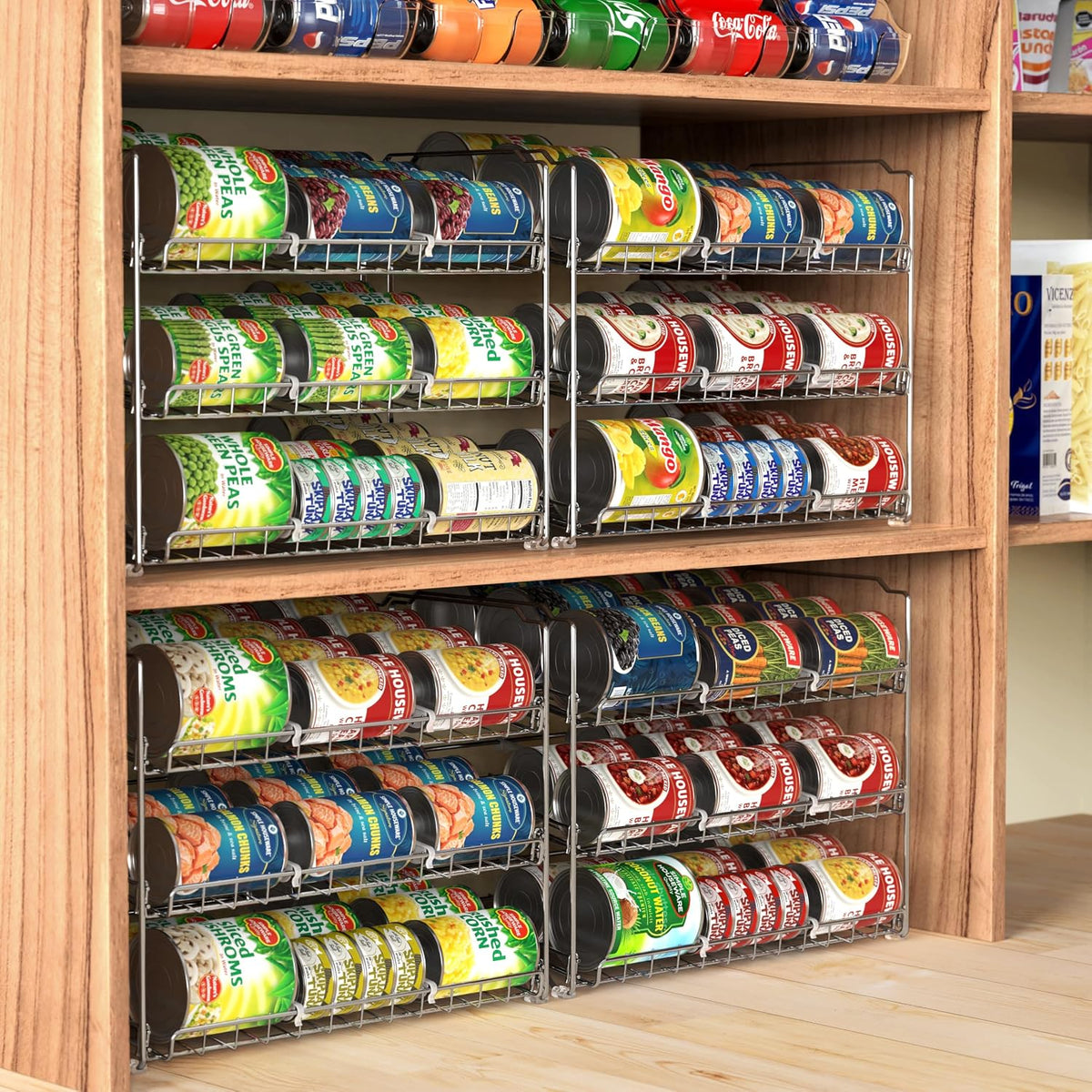 Simple Houseware 3-Tier Stackable Can Organizer Rack Hold 36 Cans, Chrome