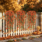 AGIRL 6 Bundles Fall Artificial Flowers for Outdoor Faux Plant,Orange