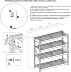 Amazon Basics 5-Tier Medium Duty Garage Shelving Unit, Sturdy Adjustable Storage Shelves, Easy to Assemble, 48" x 18" x 72", Aluminum