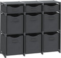 Cube Storage Organizer with Storage Bins Included - The Perfect Closet Organizers and Storage Solution. Includes 9 Storage Cubes, Great For Toy Storage, Closet Storage, Clothes Storage (Dark Grey)