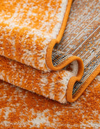 Unique Loom Bromley Collection Area Rug - Wells (3' 1" Round Orange/Ivory)