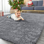 OLANLY Area Rugs for Living Room Bedroom, Machine Washable 4x5.9 ft Soft Fluffy by OLANLY