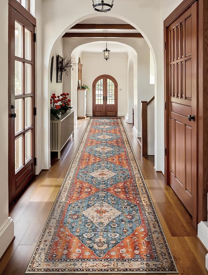 SERISSA Runner Rug for Hallways, Extra Long Boho Rug Ultra Soft Vintage Tribal by SERISSAHomeDecorCollection