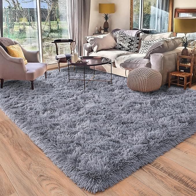 Rugs for Living Room 6x9, Soft Shaggy Modern Shag Area Rug for Bedroom by Quntue