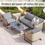 8Pcs Stretch Patio Cushion Covers, Outdoor Couch Covers Replacement, Outdoor - Image 6