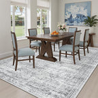 Soalmost 5x8 Area Rugs Grey Low Pile Indoor Washable Trendy Faded Style Rugs - Image 4